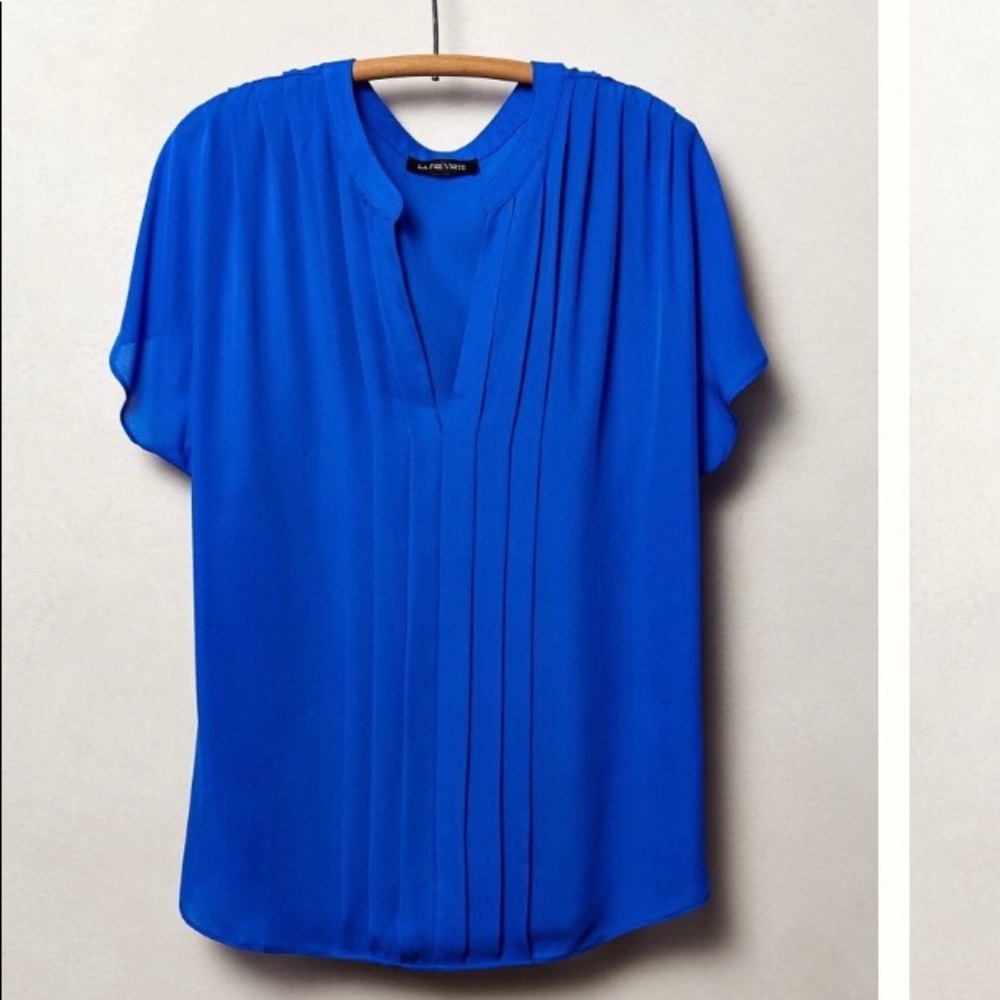 Pintucked Silk Top